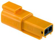 Molex-93444-1108 Einzeladersteckverbinder, Gehäuse Conn Housing RCP 2 POS Crimp ST Cable Mount Orange Bag