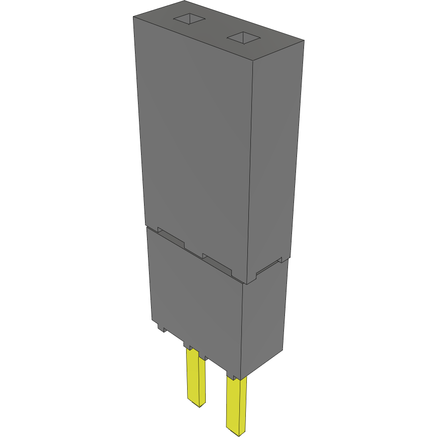Samtec-ESW-102-23-G-S Steckverbinderleisten und Leiterplattenbuchsen Conn Elevated Socket SKT 2 POS 2.54mm Solder ST Top Entry Thru-Hole Bulk