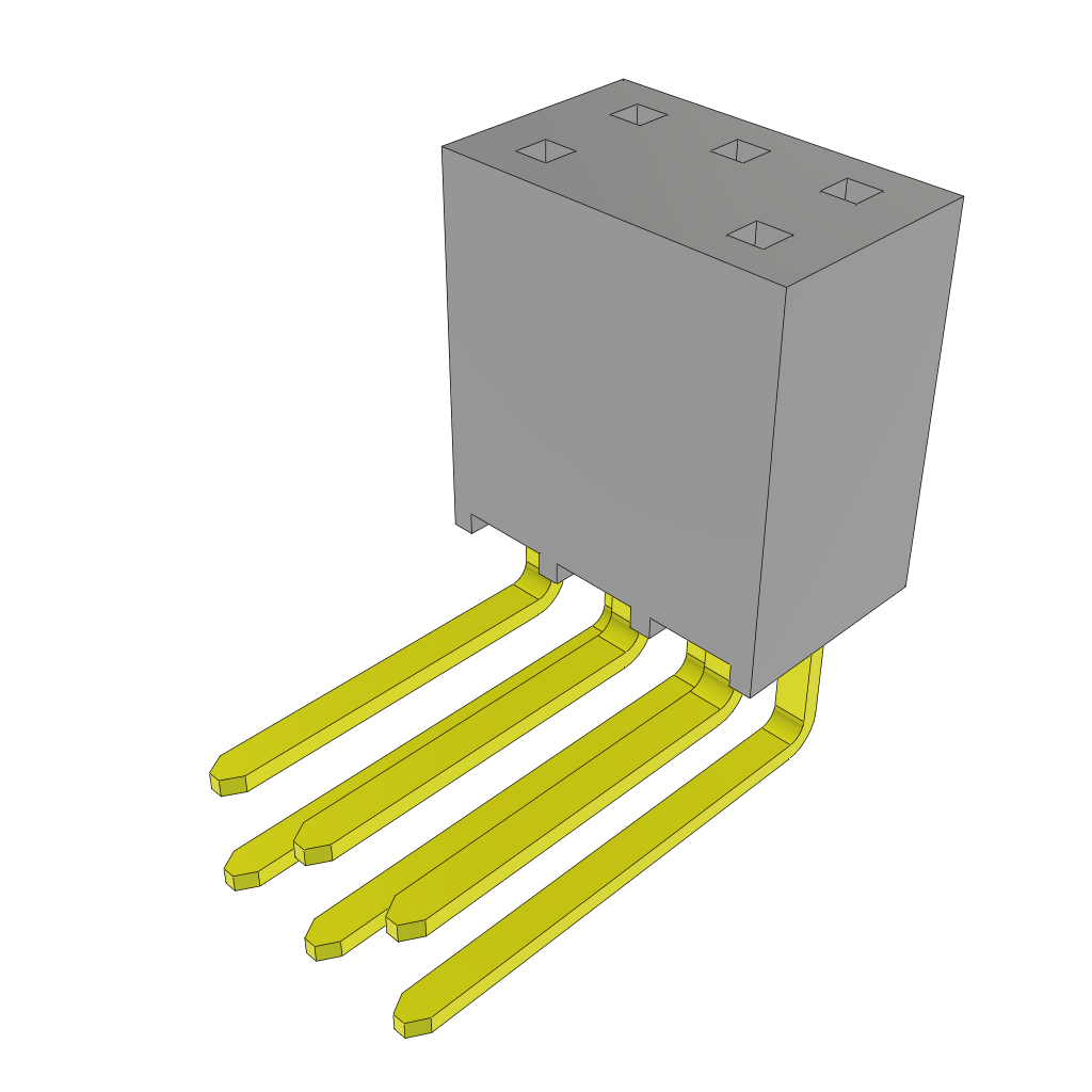 Samtec-SSW-103-03-G-D-RA-003 Connector Headers and PCB Receptacles Conn Socket Strip SKT 6 POS 2.54mm Solder RA Side Entry Thru-Hole Layer