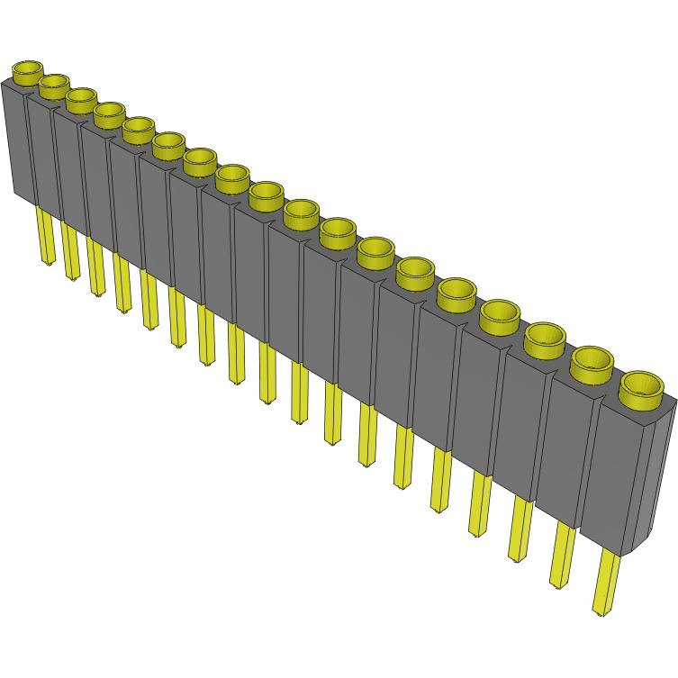 Samtec-ESS-118-T-26 连接器插头及 PCB 插座 Conn Socket Strip SKT 18 POS 2.54mm Solder ST Top Entry Thru-Hole Bulk