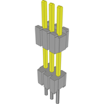 Conn Board Stacker HDR 3 POS 1.27mm Solder ST Thru-Hole Layer