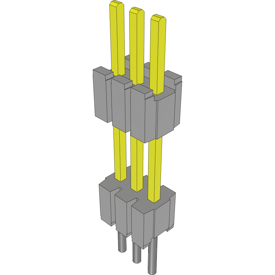 Samtec-DWM-03-55-L-S-371 Cabezales del conector y receptáculos PCB Conn Board Stacker HDR 3 POS 1.27mm Solder ST Thru-Hole Layer