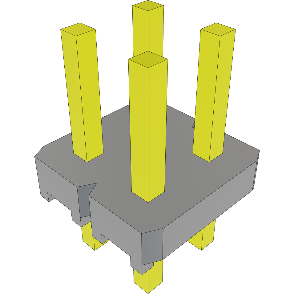Samtec-MTLW-102-06-L-D-154 Embases de raccordement et réceptacles PCB Conn Unshrouded Header HDR 4 POS 2.54mm Solder ST Top Entry Thru-Hole Bulk