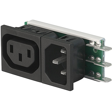 SCHURTER-6421.0053.30 Spannungsversorgungseingangsmodule Power Entry Module Unfiltered M/F 3/3 POS 250VAC 10A ST 2 Port