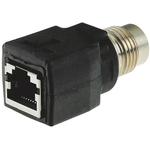 Conn M12-RJ-45 Adapter PL/F 4/8 POS ST Panel Mount 1 Port