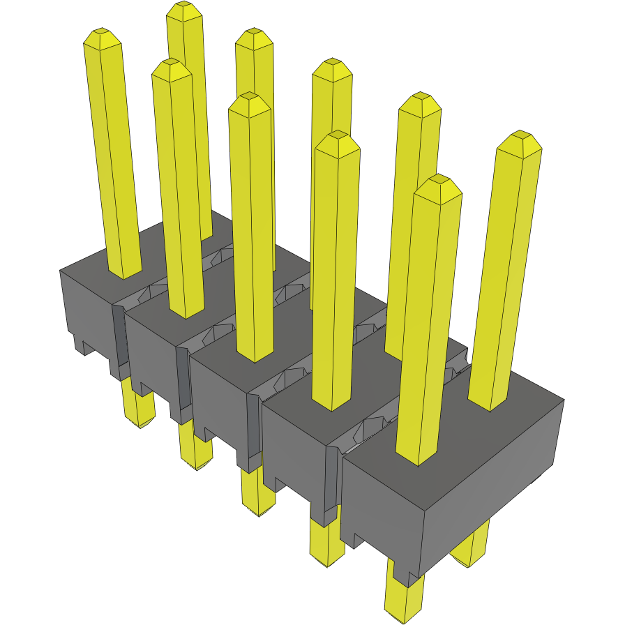 Samtec-HTSW-105-24-G-D Steckverbinderleisten und Leiterplattenbuchsen Conn Unshrouded Header HDR 10 POS 2.54mm Solder ST Top Entry Thru-Hole Bulk