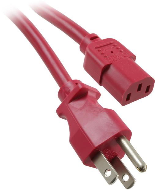 CnC Tech, LLC-800-18-13D-RE-0010F Cable Assembly AC Power Cable Assembly 3.048m NEMA 5-15P to C13 3 to 3 POS F-M 18AWG