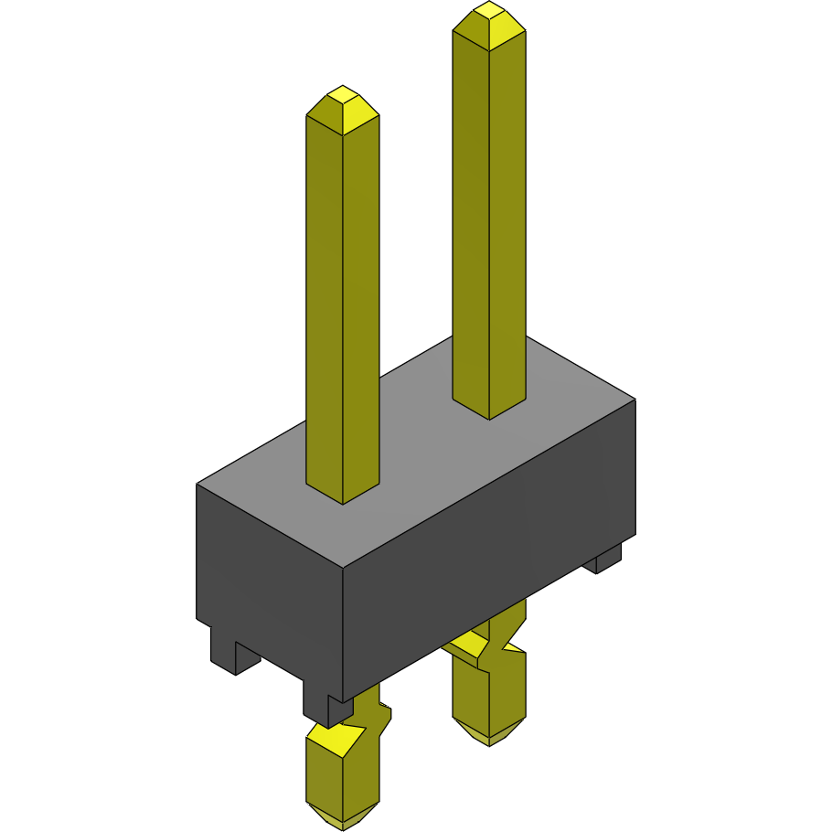 Samtec-TSW-101-07-G-D-LL Steckverbinderleisten und Leiterplattenbuchsen Conn Unshrouded Header HDR 2 POS Solder ST Top Entry Thru-Hole Bulk