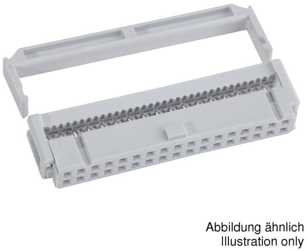 CONEC-142A10199X Embases de raccordement et réceptacles PCB Conn IDC Connector F 6 POS 2.54mm IDT RA Cable Mount
