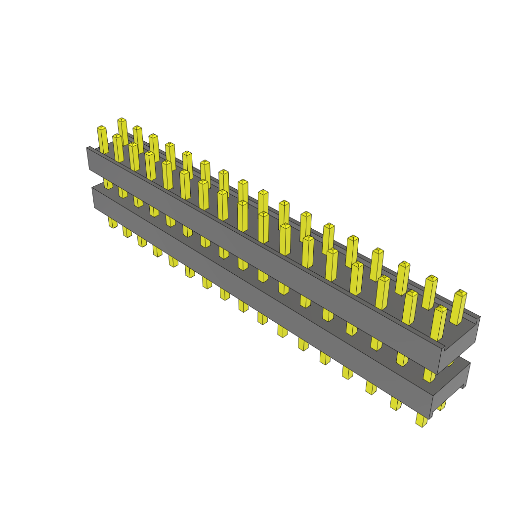 Samtec-ZW-17-17-T-D-285-100 Connector Headers and PCB Receptacles Conn Board Stacker HDR 34 POS 2.54mm Solder ST Top Entry Thru-Hole Bulk