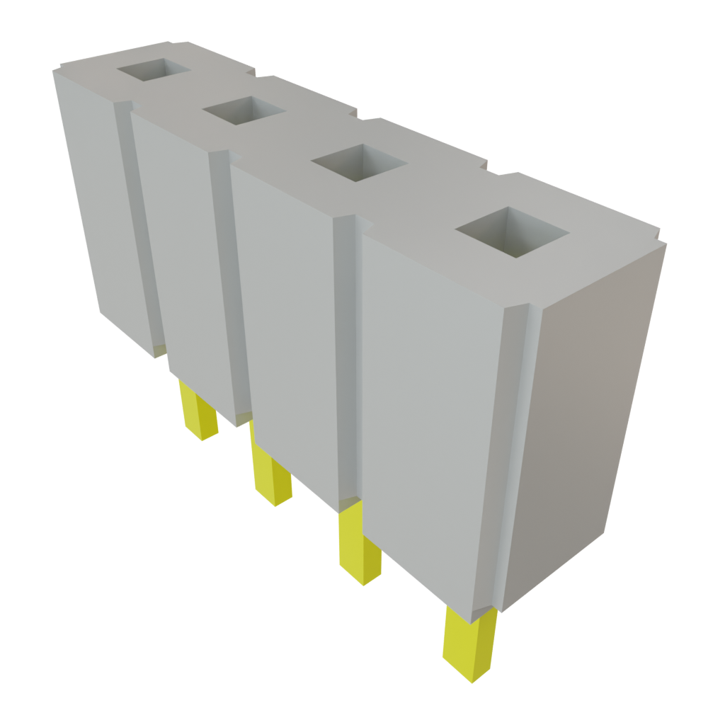 Samtec-MTSW-104-07-L-S-160 Connector Headers and PCB Receptacles Conn Unshrouded Header HDR 4 POS 2.54mm Solder ST Top Entry Thru-Hole Bulk