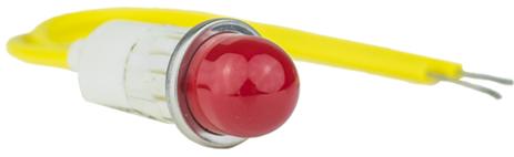 Visual Communications-1090A1-12V Panel Mount Indicators Panel Mount Indicator Round 0.5" INC 12V Wire Red