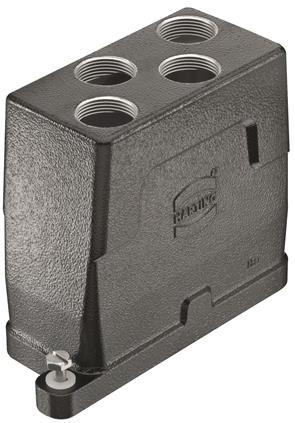HARTING Technology Group-19400160478 Backshells Hood 180° 16HPR Shell Size Powder Die Cast Aluminum Screw Lock Han®