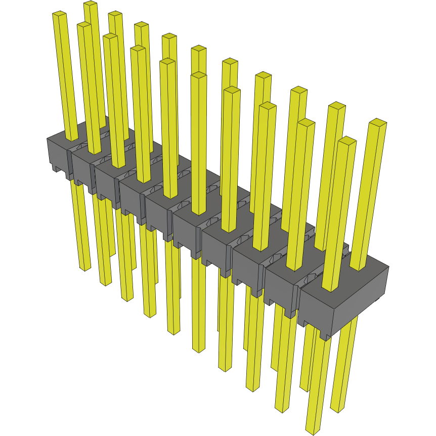 Samtec-MTSW-110-10-G-D-365 Cabezales del conector y receptáculos PCB Conn Unshrouded Header HDR 20 POS 2.54mm Solder ST Top Entry Thru-Hole Bulk