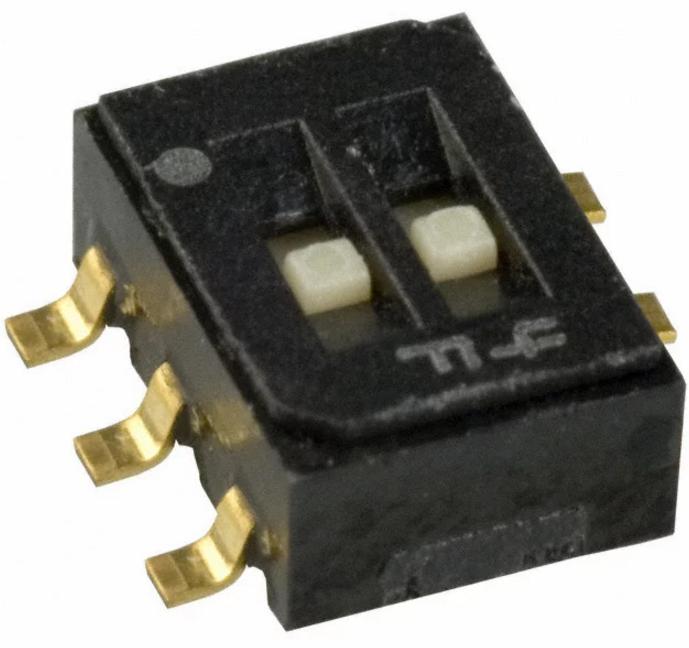 NIDEC Copal Electronics-CAS-D20B Interruttore a slitta Switch Slide ON ON DPDT Flush Slide 0.1A 24VDC Gull Wing SMD Bulk