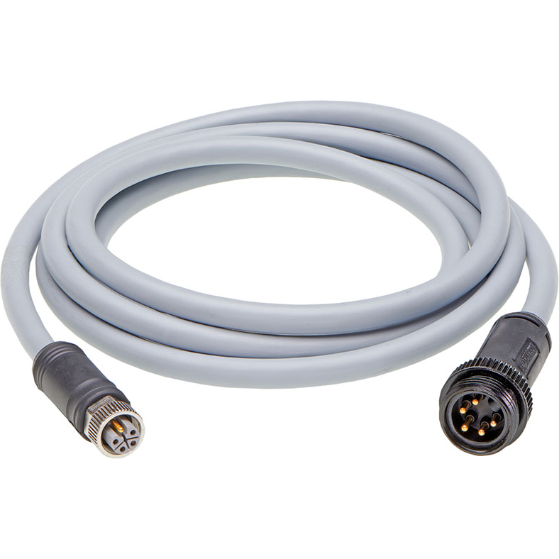 Molex-1205050103 null Micro-Change (M12) Double-Ended Cordset, 5 Poles, Female M12 L-Coded (Straight) to Male Mini-Change (Straight), 16 AWG, Black TPU WSOR Cable, 15.0m (49.21') Length