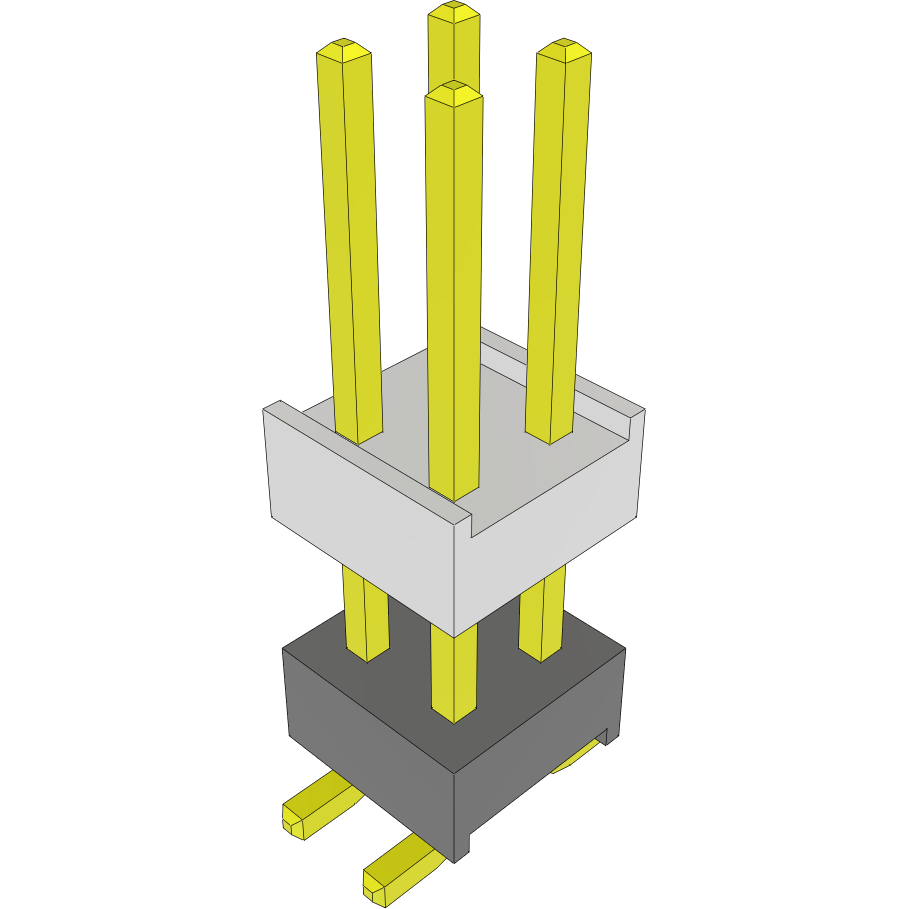 Samtec-HW-02-09-G-D-385-SM 连接器插头及 PCB 插座 Conn Board Stacker HDR 4 POS 2.54mm Solder ST Top Entry SMD Layer