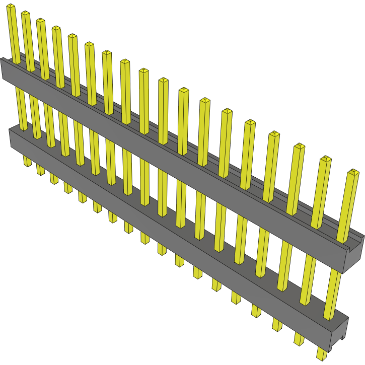 Samtec-DW-18-10-T-S-465 连接器插头及 PCB 插座 Conn Board Stacker HDR 18 POS 2.54mm Solder ST Top Entry Thru-Hole Bulk