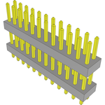 Conn Board Stacker HDR 24 POS 2mm Solder ST Top Entry Thru-Hole Bulk