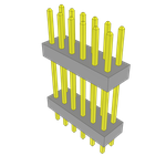 Conn Board Stacker HDR 12 POS 2mm Solder ST Top Entry Thru-Hole Bulk