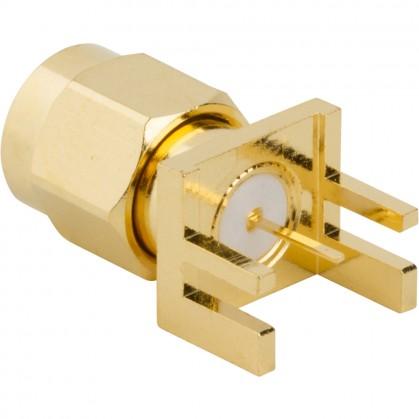 Amphenol RF-132365-10 RF-Steckverbinder Conn SMA 0Hz to 18GHz 50Ohm Solder ST Edge Mount RCP Gold