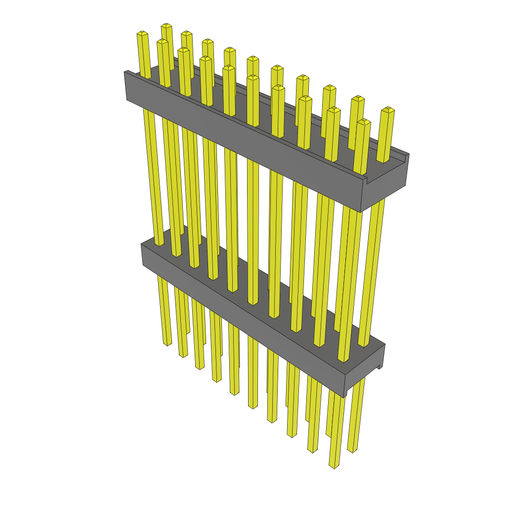 Samtec-ZW-10-19-G-D-787-408 Connector Headers and PCB Receptacles Conn Board Stacker HDR 20 POS 2.54mm Solder ST Top Entry Thru-Hole Bulk