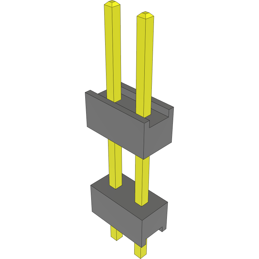 Samtec-DW-02-09-T-S-395 Connector Headers and PCB Receptacles Conn Board Stacker HDR 2 POS 2.54mm Solder ST Top Entry Thru-Hole Bulk