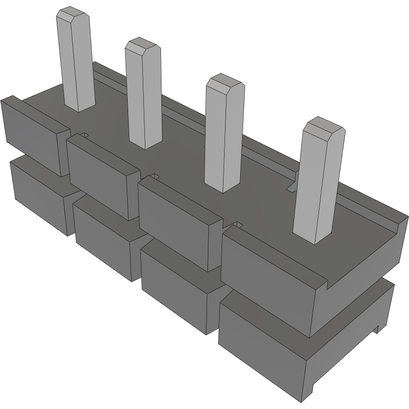 Samtec-HPW-04-04-T-S-250-185 Steckverbinderleisten und Leiterplattenbuchsen Conn Board Stacker HDR 4 POS 5.08mm Solder ST Thru-Hole Bulk