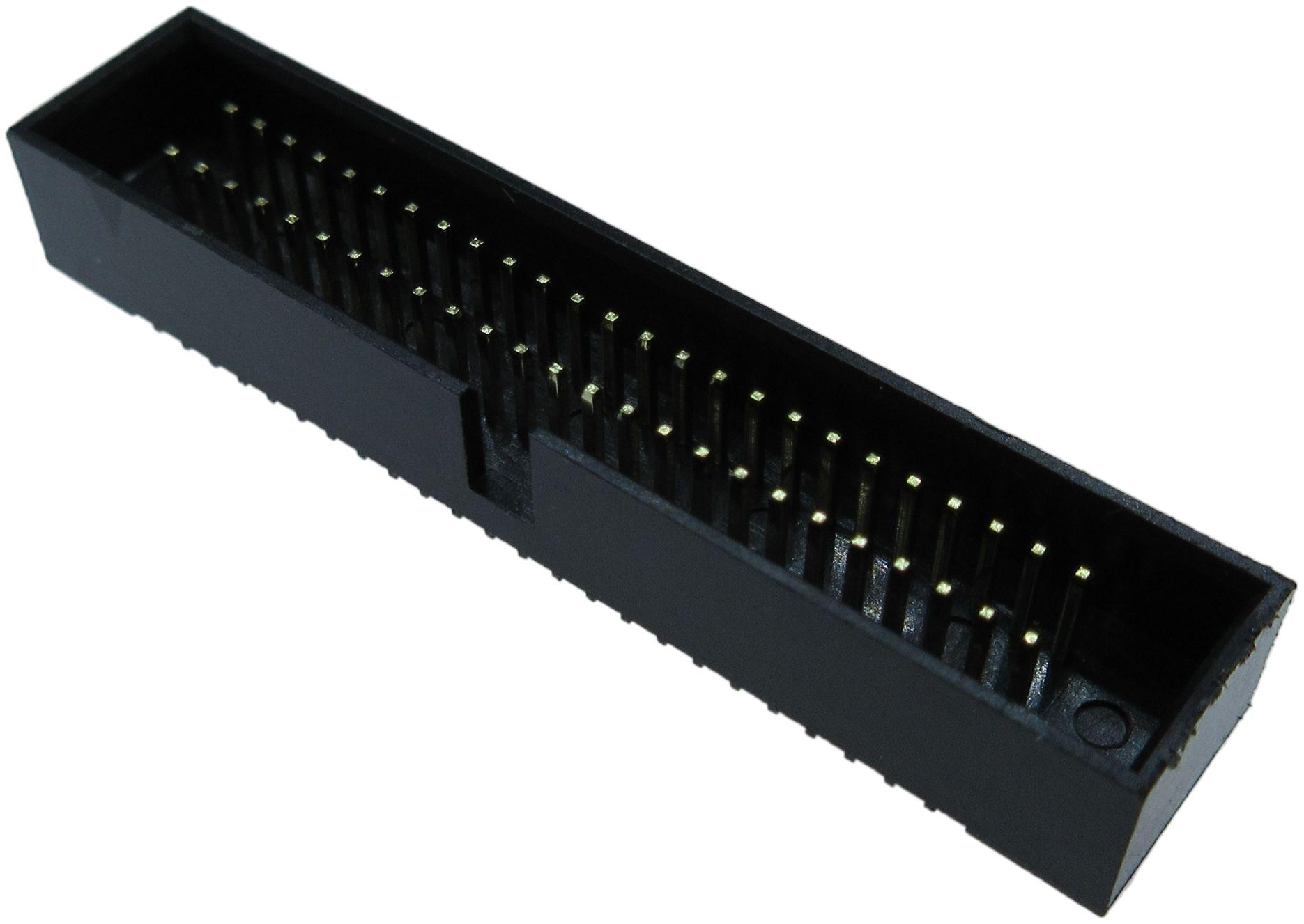 ADAM TECH-HBHR-A1-10-VG-HT 连接器插头及 PCB 插座 Conn Shrouded Header (4 Sides) HDR 10 POS 1.27mm Solder ST Thru-Hole Tray