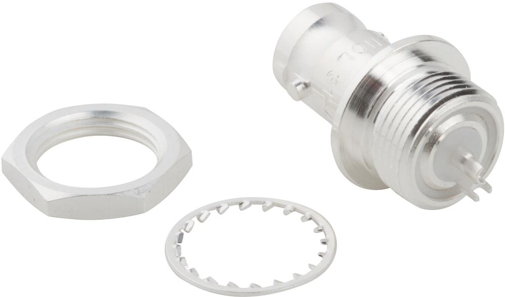 Amphenol RF-031-4890-1 射频连接器 Conn BNC 0Hz to 1GHz 50Ohm Solder Cup ST Panel Mount RCP Silver