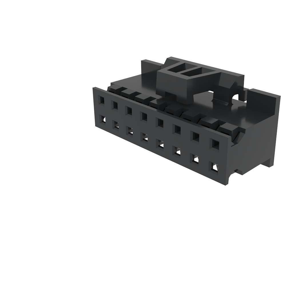Amphenol Communications Solutions-10073599-016LF Connector Discrete Wire Housing Active Latch Housing, Double Row, 16 Positions, 2.00mm (0.079in) Pitch