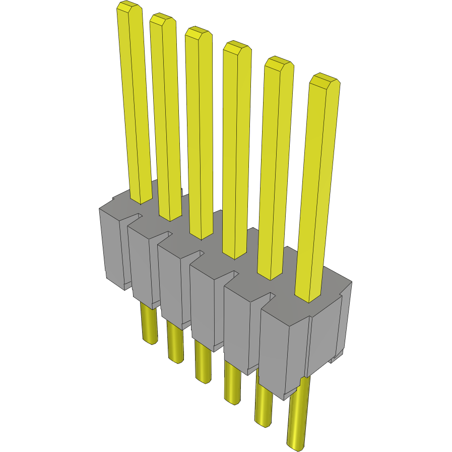 Samtec-HTMS-106-01-G-S Connector Headers and PCB Receptacles Conn Unshrouded Header HDR 6 POS 1.27mm Solder ST Top Entry Thru-Hole Layer