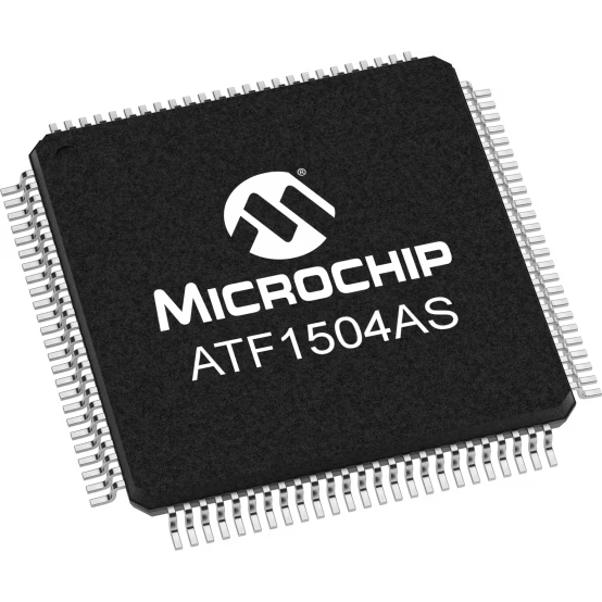 Microchip Technology-ATF1504AS-10AU100 Complex Programmable Logic Devices - CPLDs CPLD ATF1500Family 1.5KGates 64Macro Cells 100MHz 5V 100-Pin TQFP Tray