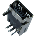 ADAM TECH-MUSB-B5-S-RA-1 Connector USB Conn Mini USB 2.0 Type B RCP 5 POS 0.8mm Solder RA Thru-Hole 5 Terminal 1 Port