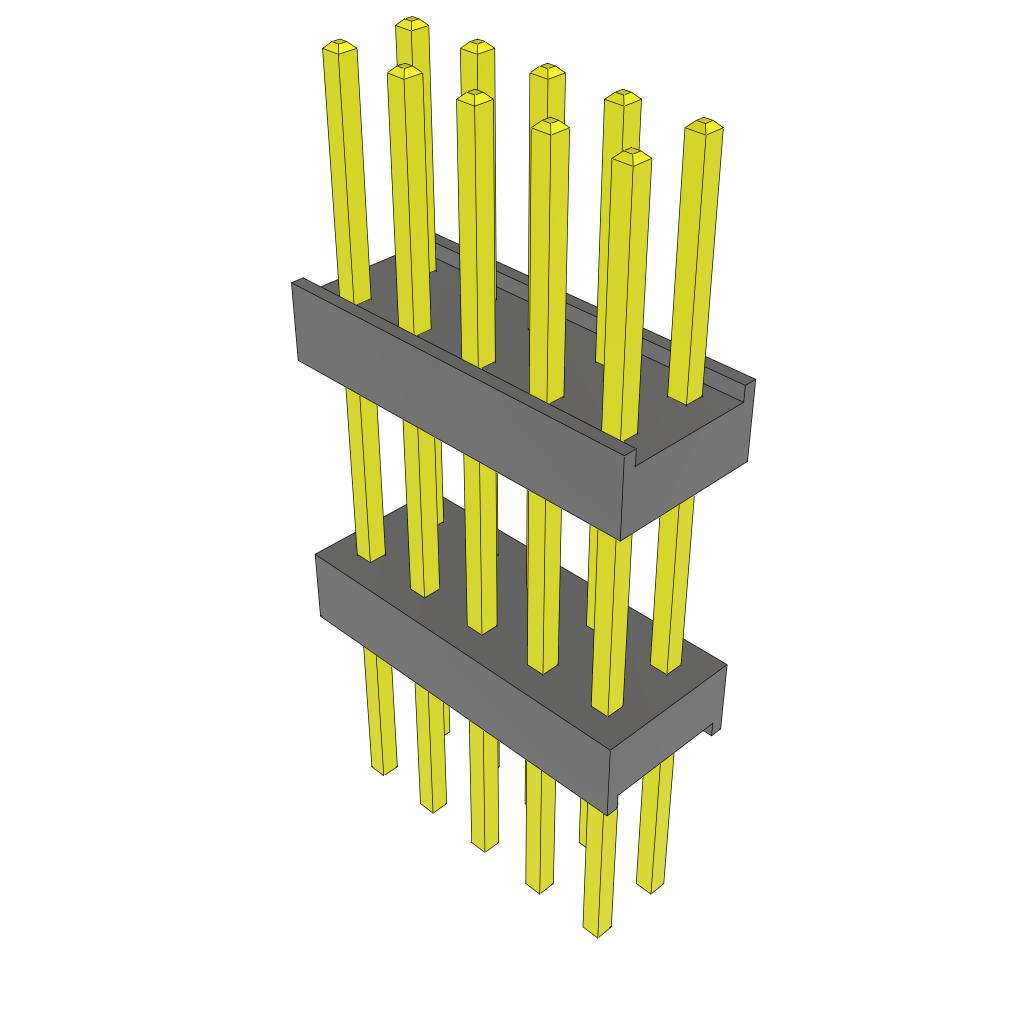 Samtec-ZW-05-12-L-D-480-275 Connector Headers and PCB Receptacles Conn Board Stacker HDR 10 POS 2.54mm Solder ST Thru-Hole Bulk
