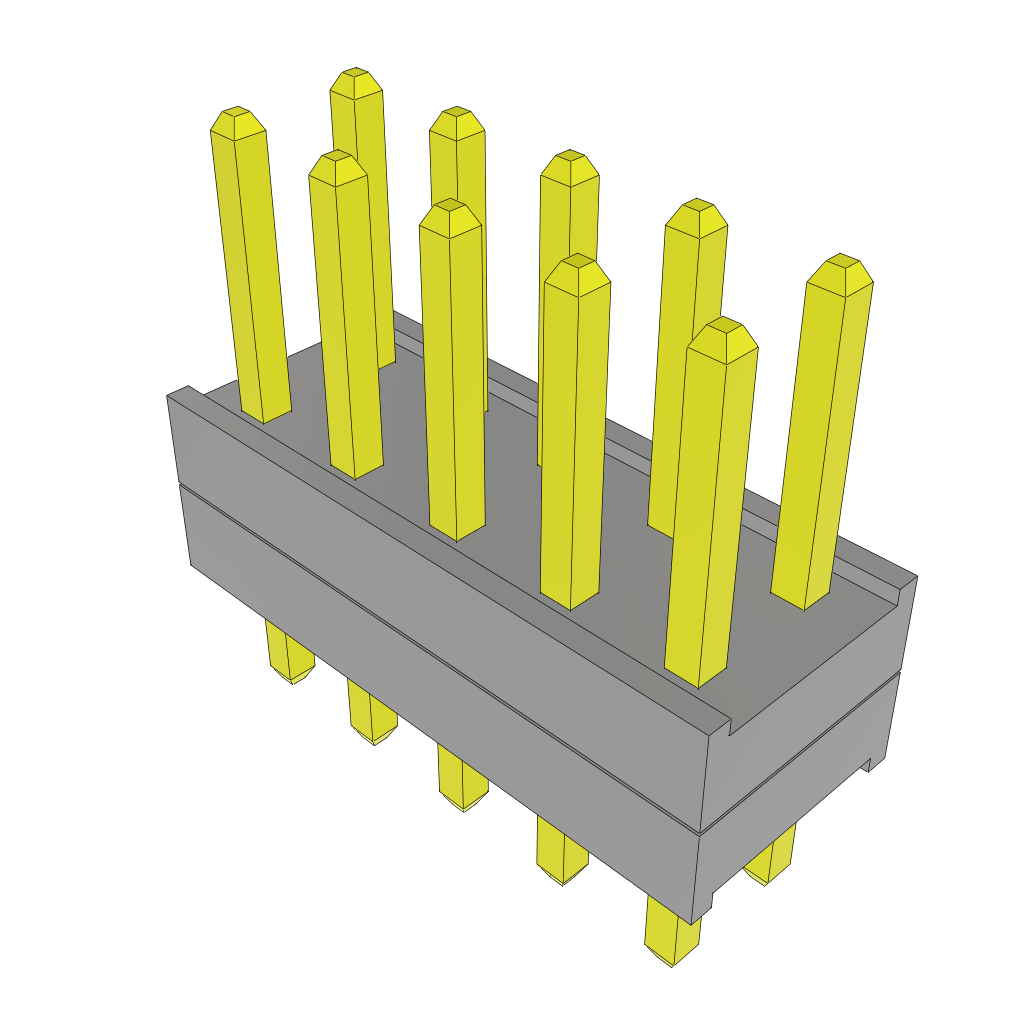 Samtec-TW-05-02-G-D-120-090 Connector Headers and PCB Receptacles Conn Board Stacker HDR 10 POS 2mm Solder ST Top Entry Thru-Hole Bulk