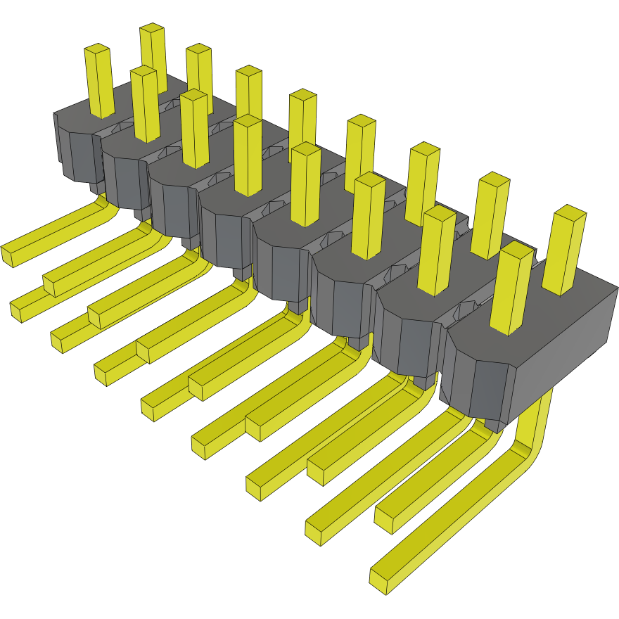 Samtec-MTSW-108-07-T-D-100-RA Cabezales del conector y receptáculos PCB Conn Unshrouded Header HDR 16 POS 2.54mm Solder RA Side Entry Thru-Hole Bulk