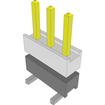 Conn Board Stacker HDR 3 POS 2.54mm Solder ST Top Entry SMD Bulk