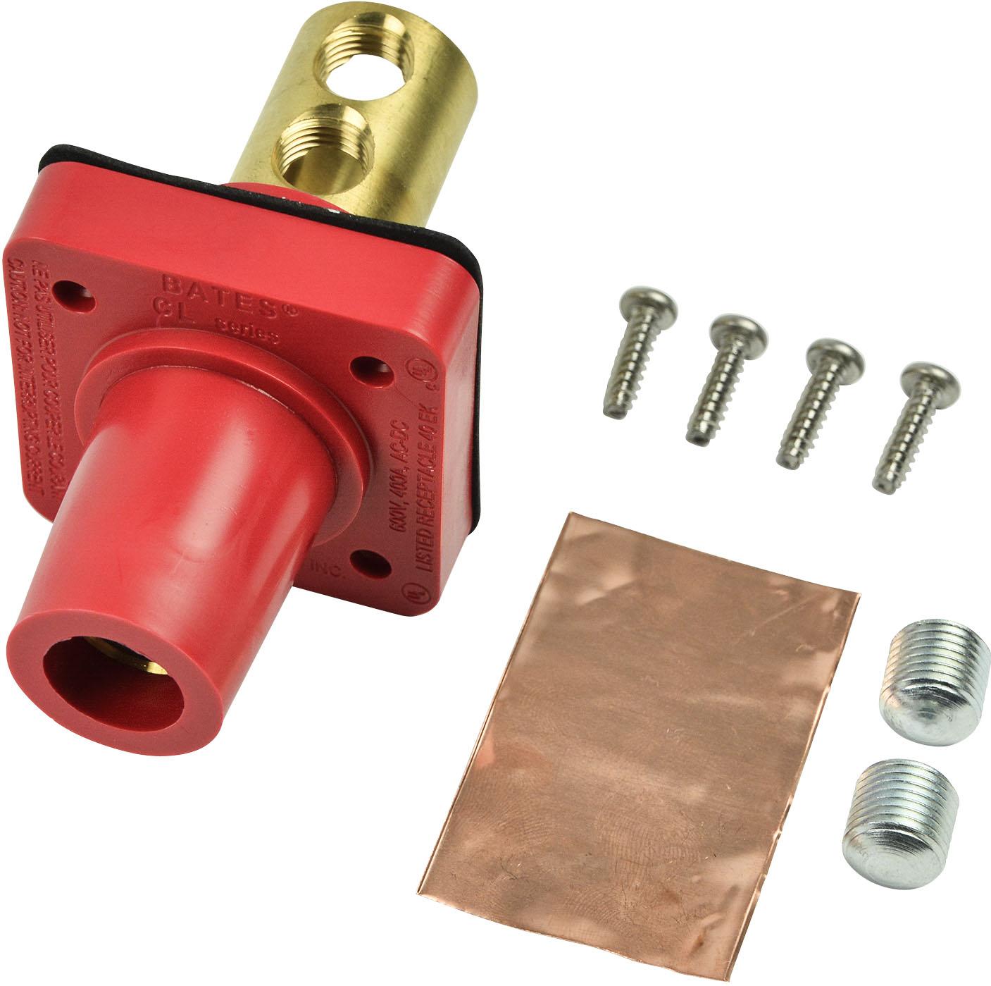 Marinco-CL40FRB-C Steckverbinder CL Series Panel Mounts (400A / 600V) 2/0 - 4/0 AWG Female - Red (C )