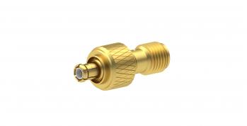 Radiall-R191387000 RF-Steckverbinder Conn SMA-MCX Adapter 0Hz to 6GHz 50Ohm ST F/M Gold Over Nickel