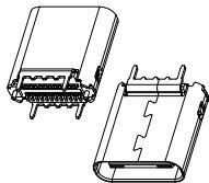 ADAM TECH-USB-C31-S-VT-CS2-BK Connector USB Conn USB 3.1 Type C RCP 24 POS 0.5mm Solder ST SMD 24 Terminal 1 Port