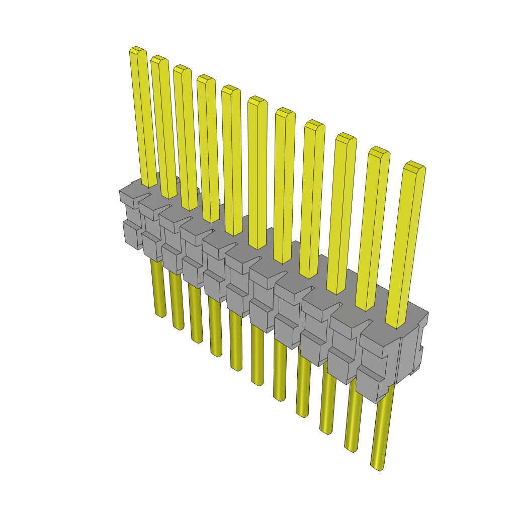 Samtec-TMS-111-21-G-S Cabezales del conector y receptáculos PCB Conn Unshrouded Header HDR 11 POS 1.27mm Solder ST Top Entry Thru-Hole Tube