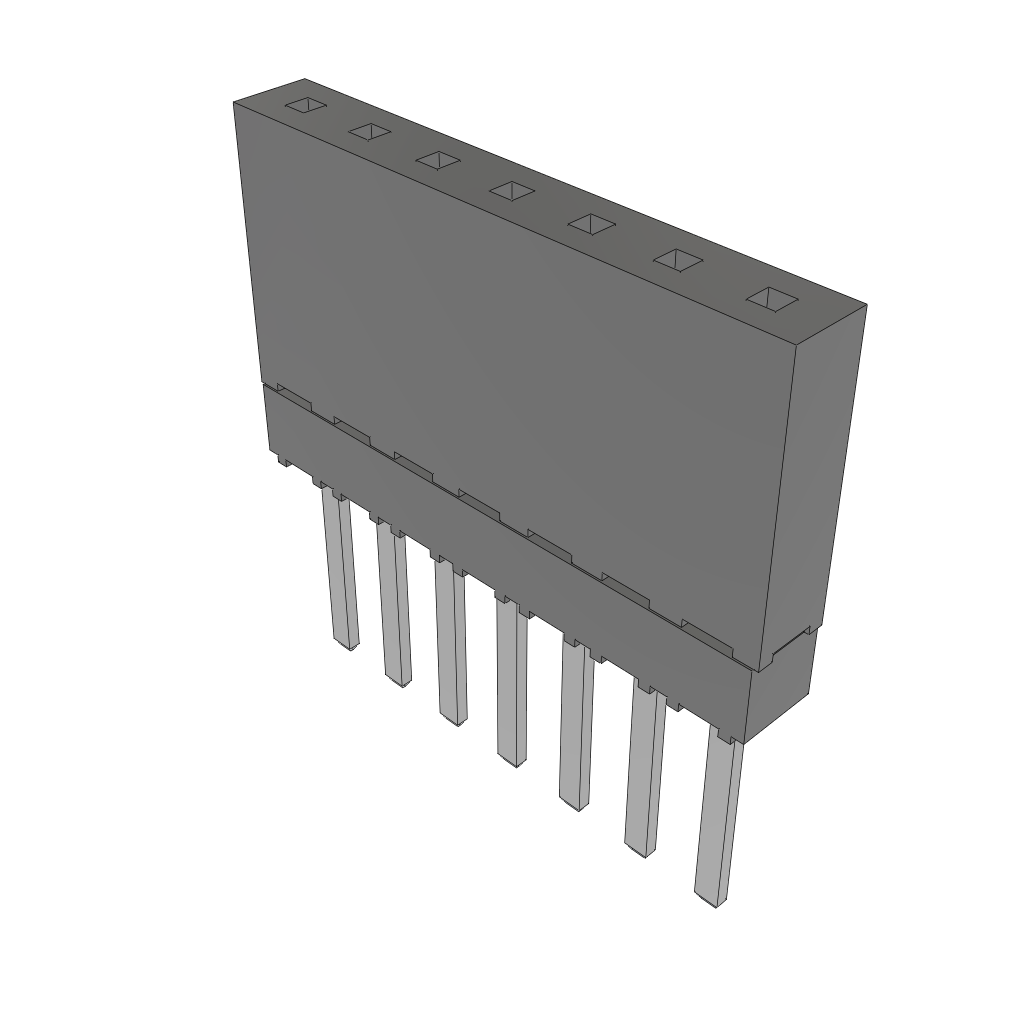 Samtec-ESW-107-13-T-S Connector Headers and PCB Receptacles Conn Elevated Socket SKT 7 POS 2.54mm Solder ST Top Entry Thru-Hole Bulk