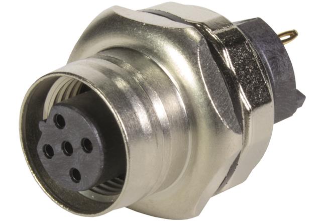 HARTING-21033412531 Steckverbinder, rund PCB receptacle female front B-cod 5- pole