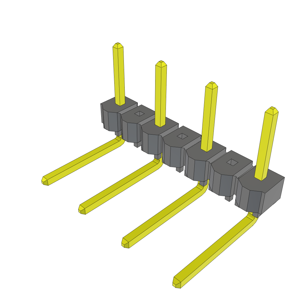 Samtec-TSW-204-09-T-S-RA 连接器插头及 PCB 插座 Conn Unshrouded Header HDR 4 POS 5.08mm Solder RA Side Entry Thru-Hole Bulk