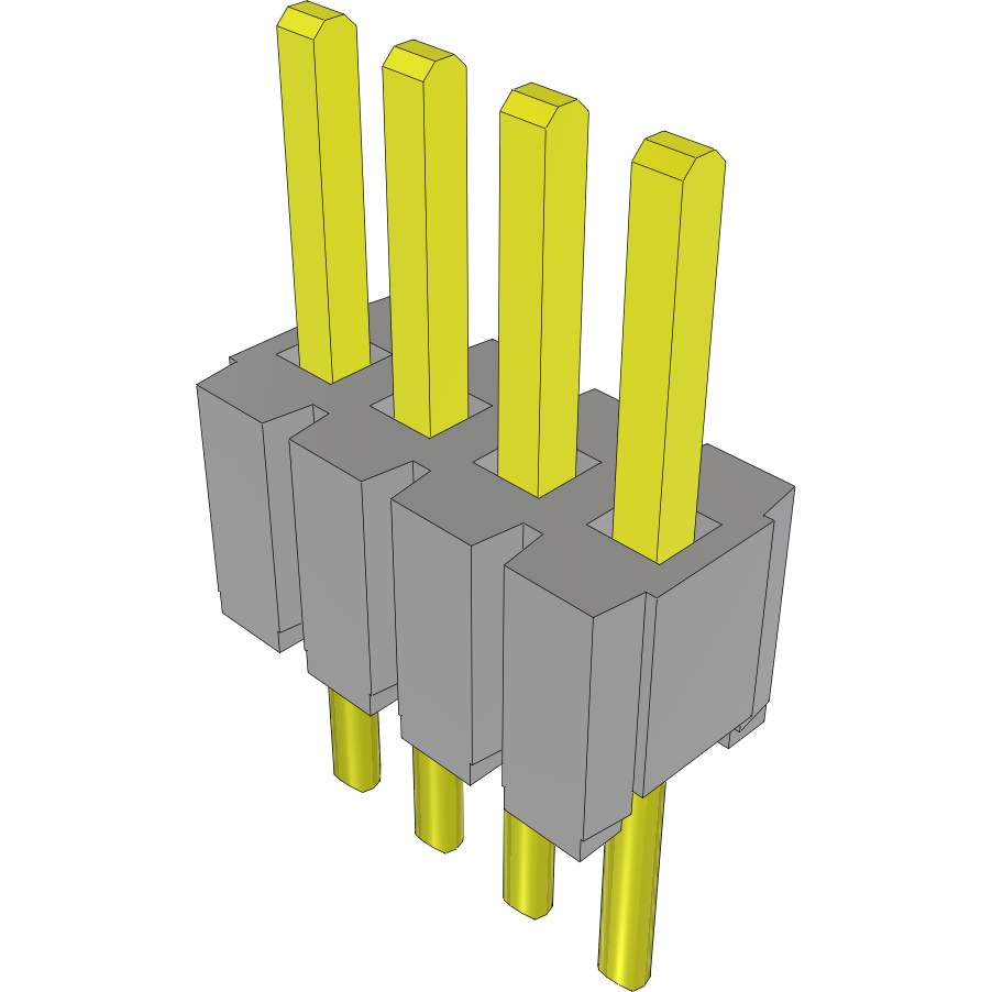 Samtec-HMTMS-104-25-G-S-125 Connector Headers and PCB Receptacles Conn Unshrouded Header HDR 4 POS 1.27mm Solder ST Top Entry Thru-Hole Bulk