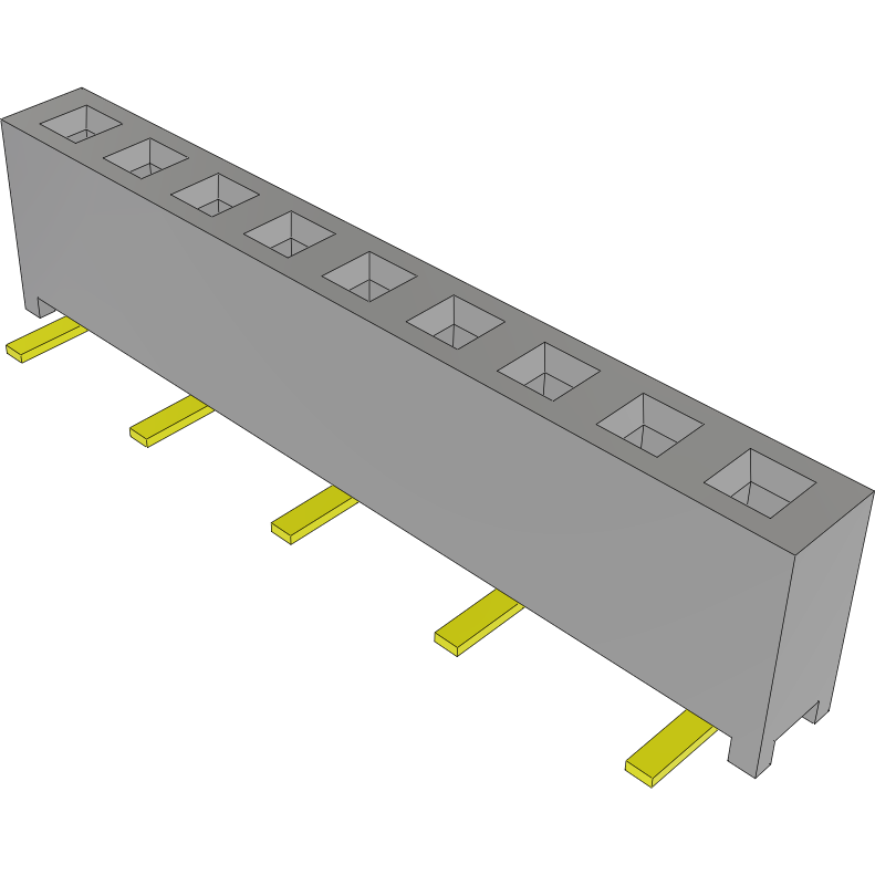 Samtec-MMS-109-02-L-SV Connector Headers and PCB Receptacles Conn Socket Strip SKT 9 POS 2mm Solder ST Top Entry SMD Tube