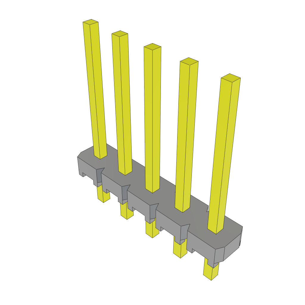 Samtec-MTLW-105-08-S-S-375 Connector Headers and PCB Receptacles Conn Unshrouded Header HDR 5 POS 2.54mm Solder ST Top Entry Thru-Hole Bulk