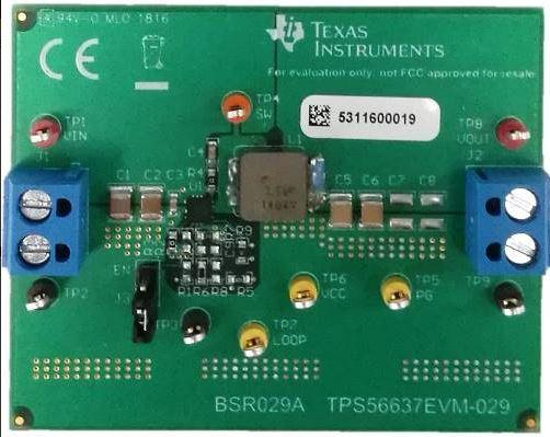 Texas Instruments-TPS56637EVM-029 Energiemanagement, Entwicklungsplatinen und -kits TPS56637 DC to DC Converter and Switching Regulator Chip 5V Output Evaluation Board