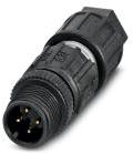 PHOENIX CONTACT-1641714 Sensor Accessories Sensor/actuator connector, Universal, 4-position, Plug straight M12, A-coded, Insulation displacement connection, knurl material: Plastic, external cable diameter 3.5 mm to 6 mm
